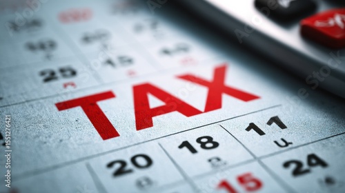 Calendar Marking Tax Deadline With Important Date Highlighted in Bold Red, Indicating Urgency for Filing Taxes This Year