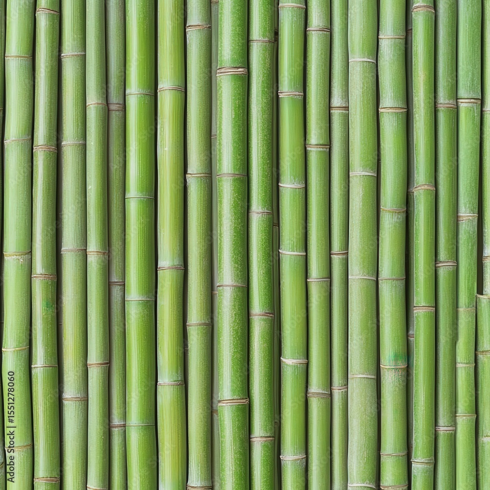 Fototapeta premium Lush Green Bamboo Wall Texture