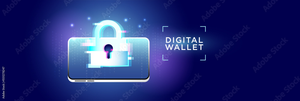 Digital Wallet Security Lock on Mobile Interface Digital Wallet Security Lock on Mobile Interface