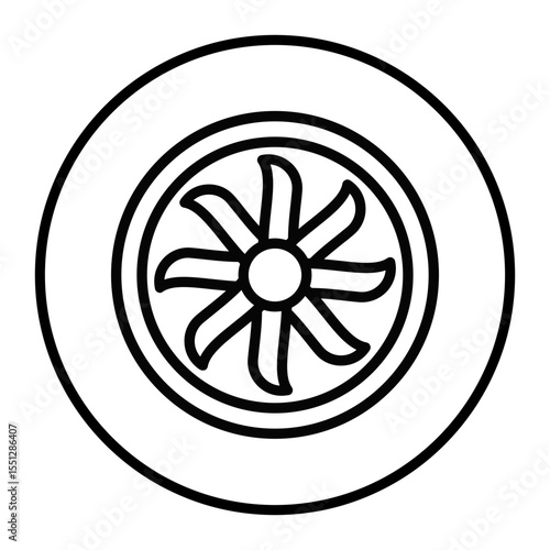 Plane Turbine Vector Icons