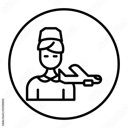 Air Hostess Vector Icons