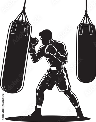 Boxer Throwing a Punch Silhouette

Champion in the Ring Vector Design

Boxer in Fighting Stance Silhouette

Boxing Match Action Silhouette Scene

Gloved Fighter Training Vector Art