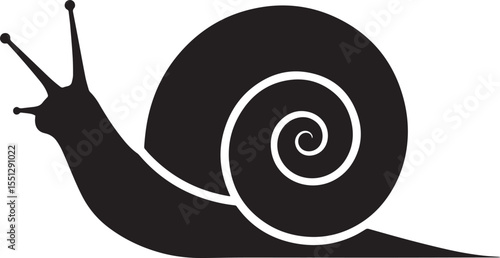 Vector art of simple snail vector icon isolated on white background