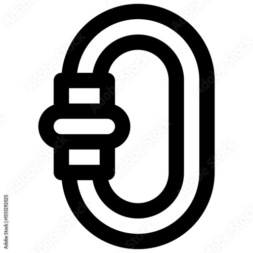 Carabiner. Editable stroke vector icon.