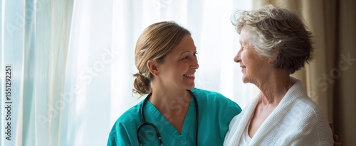 Wallpaper Mural The compassionate nurse providing care and support to an elderly patient. Torontodigital.ca
