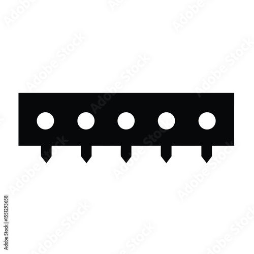 Black Shelf Pin Holes Icon White Background Vector