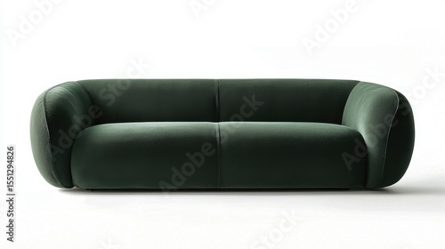 Modern green sofa displayed in a clean interior space, highlighting its sleek design and contemporary aesthetic