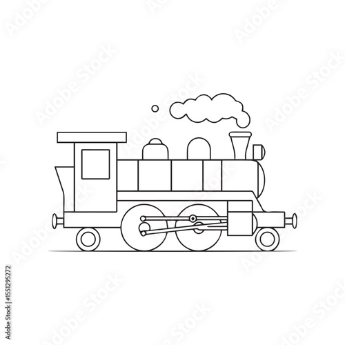 Vintage steam train with billowing smoke plume and locomotive detail