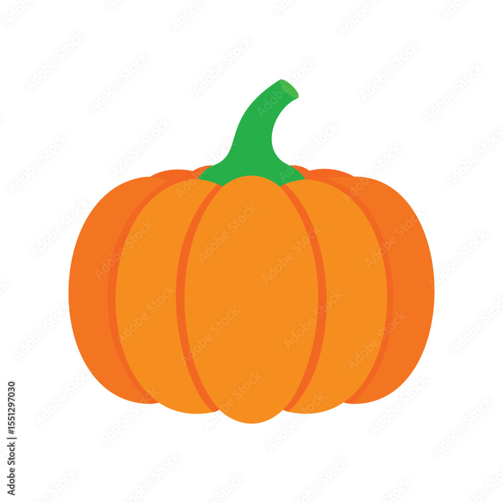 Obraz premium Vibrant Orange Pumpkin Vector Illustration for Autumn, Halloween, and Harvest Designs