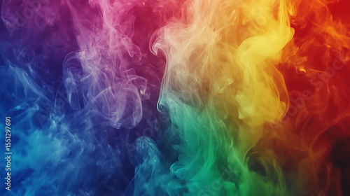 A colorful rainbow with stars and a black background. The rainbow is long and has a lot of different colors