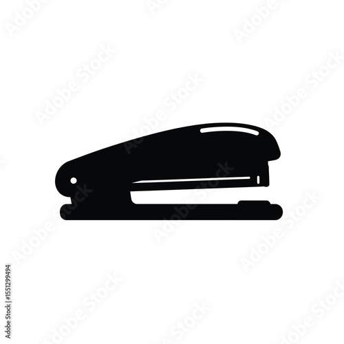 Black Silhouette Vector Stapler Icon White Background