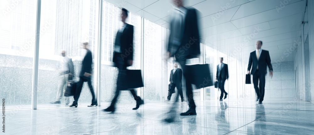 Fototapeta premium The Business Professionals Walking Through a Modern Corporate Environment