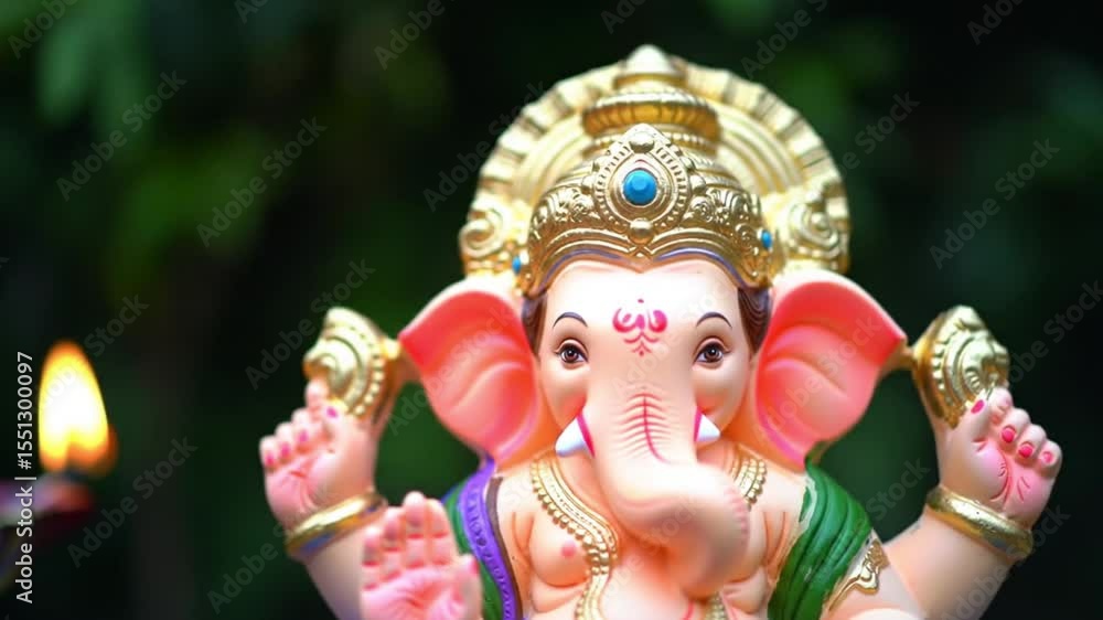 Indian wedding invitation with a adorned Ganesh statue and lit diya, perfect for creating elegant and culturally rich event invitations. Indian wedding invitation with a adorned Ganesh statue and lit diya, perfect for creating elegant and culturally rich event invitations.
