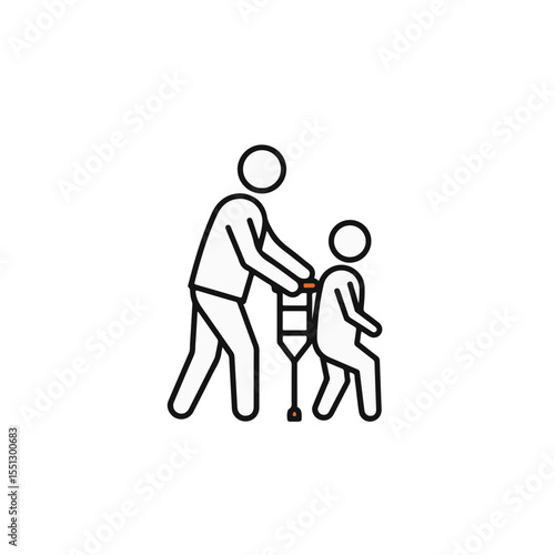 Support and assistance of an elderly person with walking support