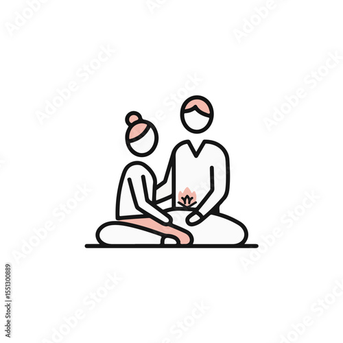 A couple in a meditation pose.