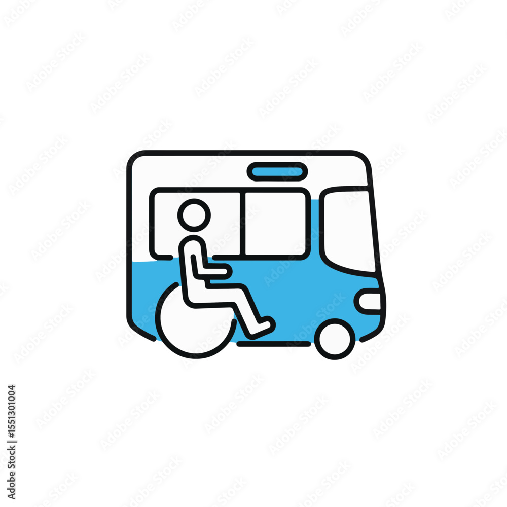 Fototapeta premium Accessibility vehicle icon representing inclusivity in transportation