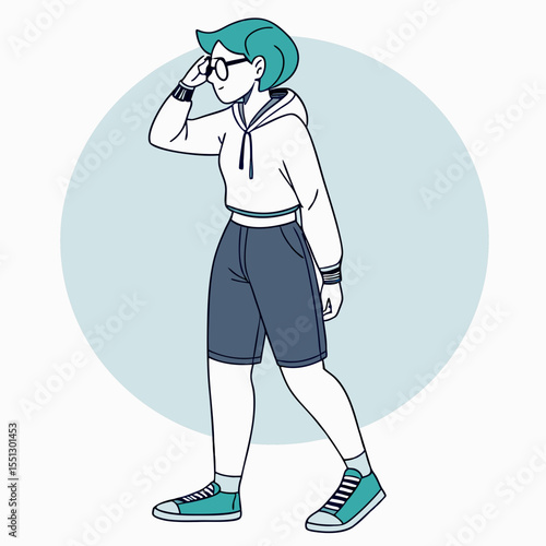 Forward Thinking Illustration: A Person Gazing Towards Future Opportunities