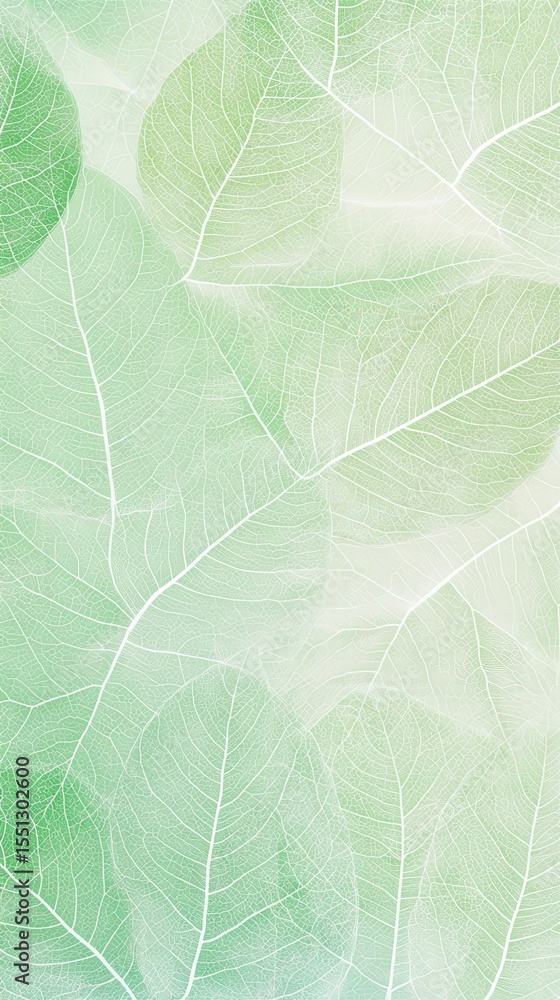Obraz premium Skeleton Leaves, Green Texture