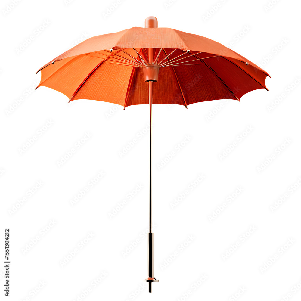 Orange cocktail umbrella in open position, isolated, vivid lighting Orange cocktail umbrella in open position, isolated, vivid lighting