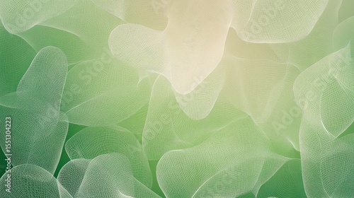 Abstract Green Wave Mesh Background