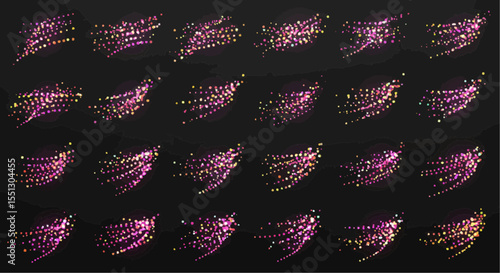 An artistic display of glittering lights arranged in a pattern against a dark background.