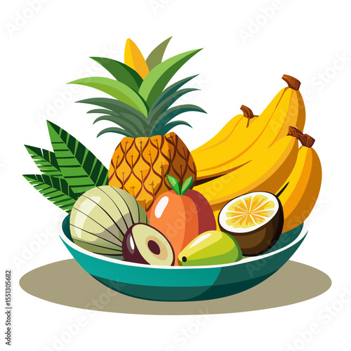 tropical fruit on a white background