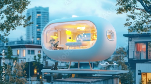 Innovative micro home design in urban setting.