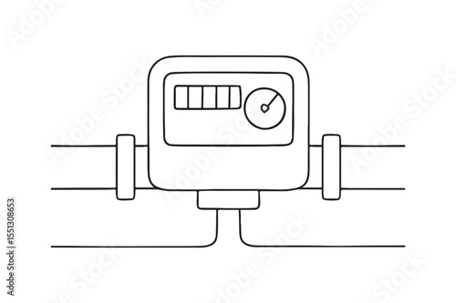 Pipeline Meter continuous one line drawing minimalism design