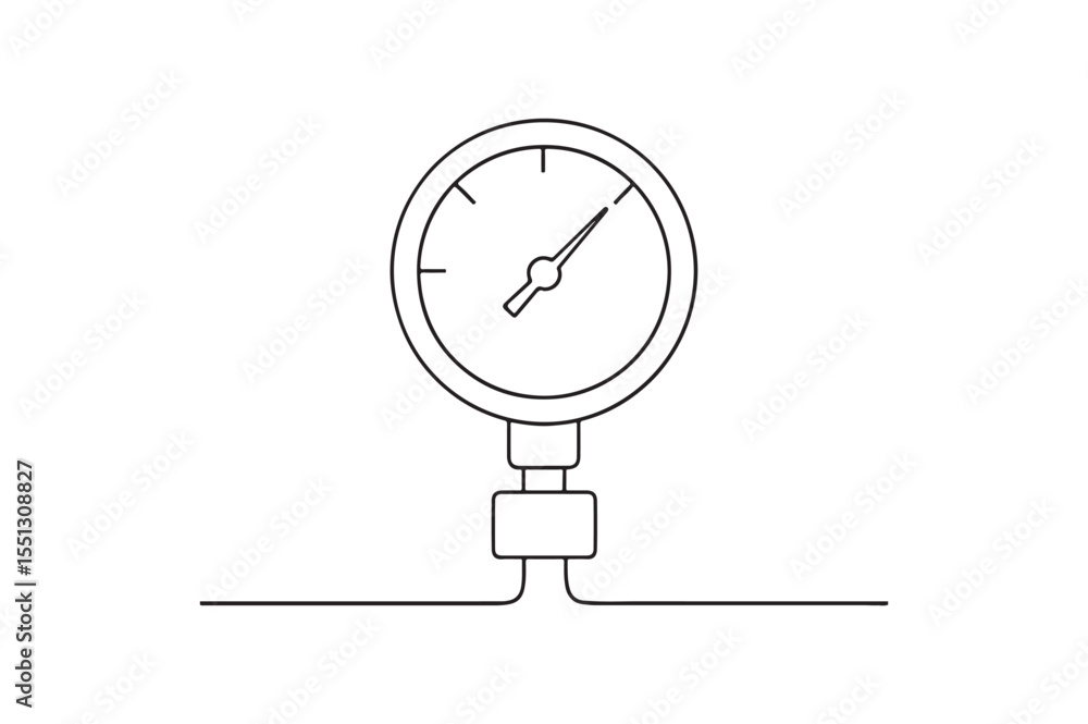 Pressure Gauge continuous one line drawing minimalism design Pressure Gauge continuous one line drawing minimalism design
