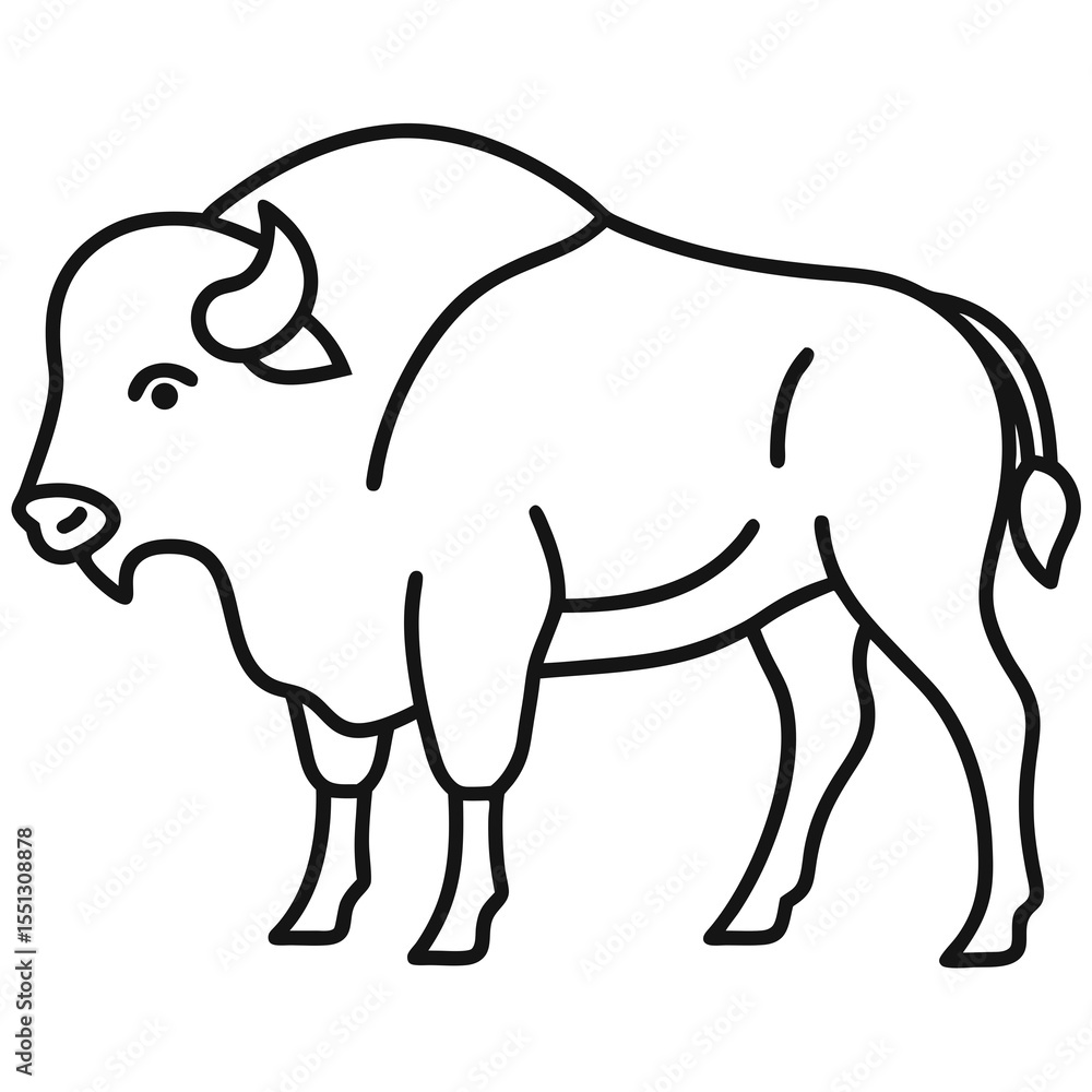 Fototapeta premium Bison on white background
