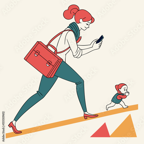 Modern Motherhood: Balancing Work-Life Challenges with Digital Distractions and Family Care