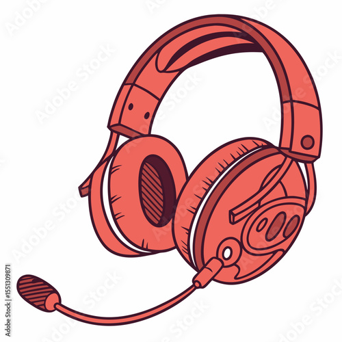 Stylized Illustration of Headphones for Gaming and Entertainment Purposes