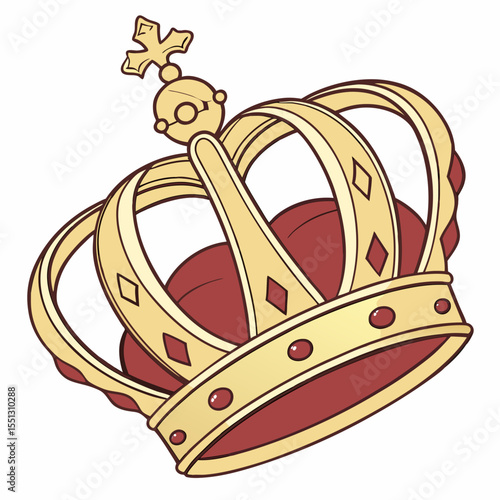 Ornate golden crown with jeweled embellishments signifying royalty and power