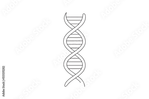 DNA Strand continuous one line drawing minimalism design
