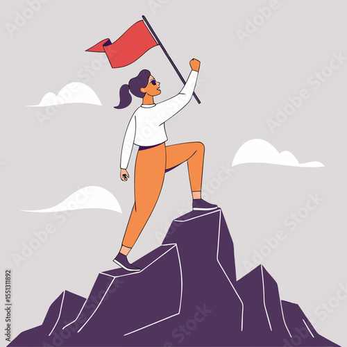 Triumphant Ascent: Reaching the Summit with Determination