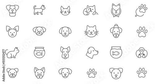 Seamless pattern vector set of fun cartoon animal face icons