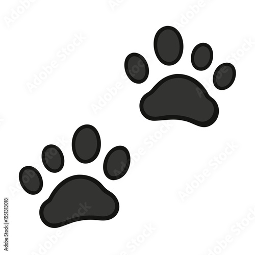Dog paw print set. Paw icon.
