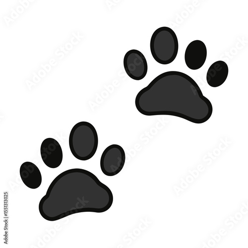 Dog paw print set. Paw icon.