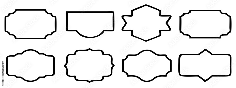 Obraz premium Vintage frames, banners, shapes, labels set vector