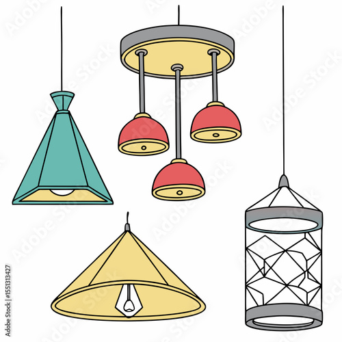 Artistic hanging light fixtures collection