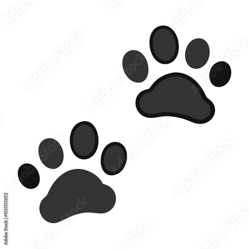 Dog paw print set. Paw icon.