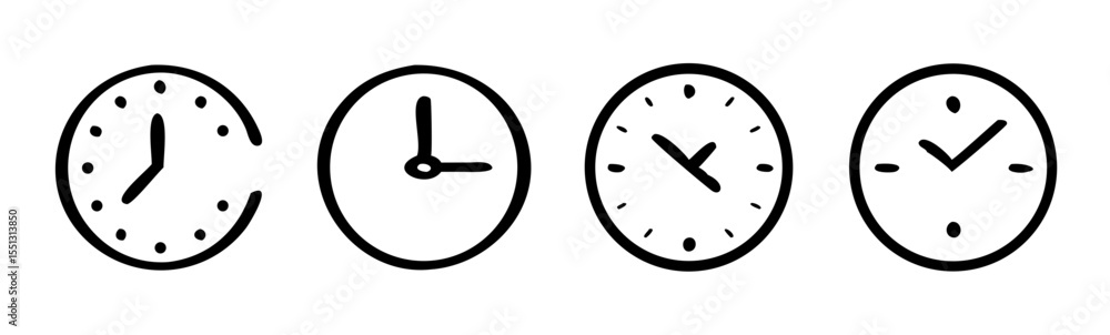 Time and Clock icon. Clock and Time line icons. Time symbols collection. Vector Time and Clock icon. Clock and Time line icons. Time symbols collection. Vector
