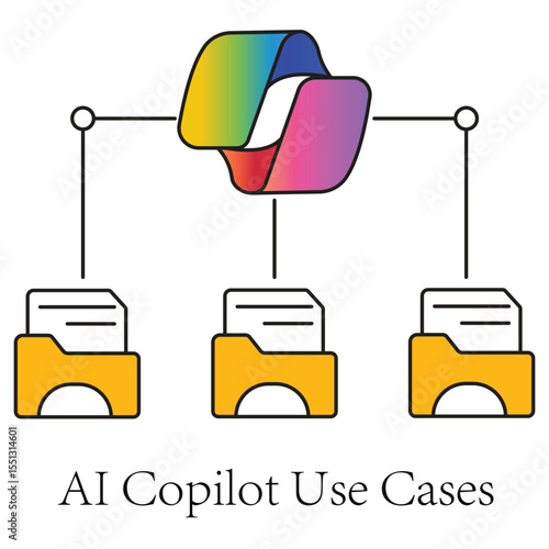 AI Copilot Use Cases Icon. Vector Design