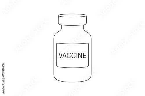 Vaccine Bottle continuous one line drawing minimalism design