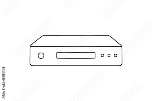 DVR Box continuous one line drawing minimalism design