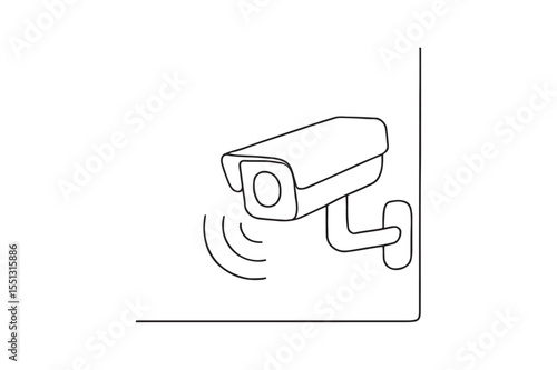 Motion Detection Camera continuous one line drawing minimalism design