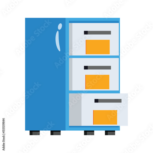 A decorative 2d icon of office cabinet storage