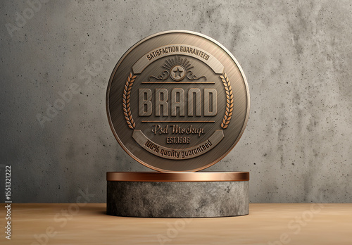 Trophy With Engraved Logo Mockup