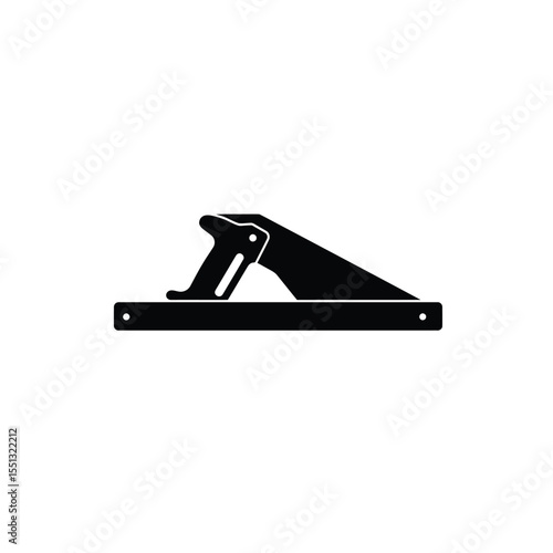 Black Silhouette Vector Featherboard Saw Icon White Background