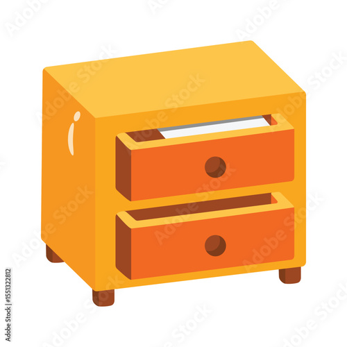 A 2d style icon of wooden style bedside table  
